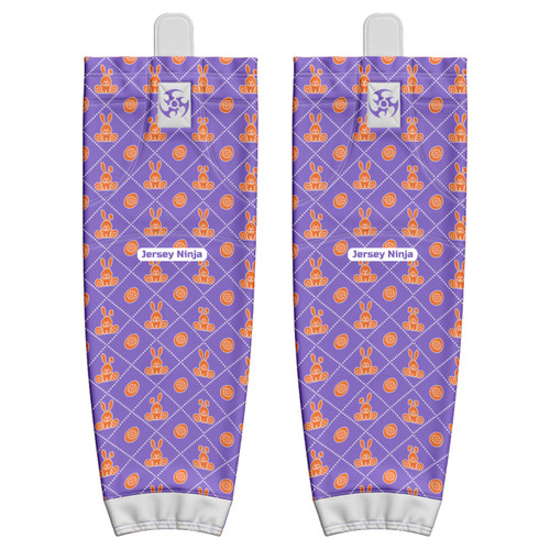 Jersey Ninja - Easter Rabbit Checkerboard Pro Style Hockey Socks