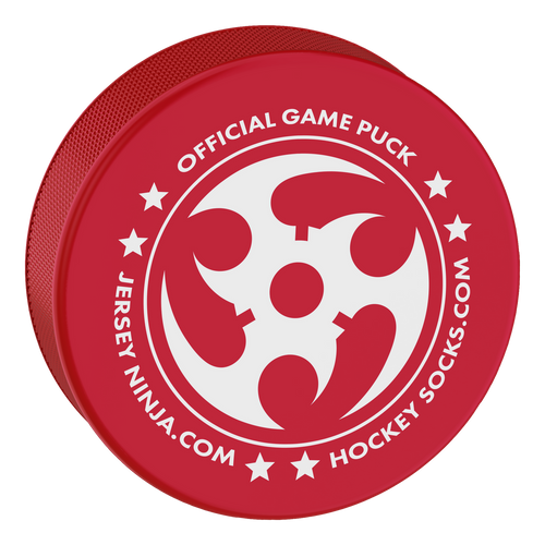 Jersey NInja - Official Ice Hockey Puck - Red 6oz