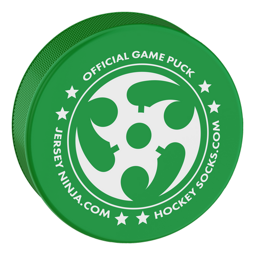 Jersey NInja - Official Ice Hockey Puck - Green 6oz