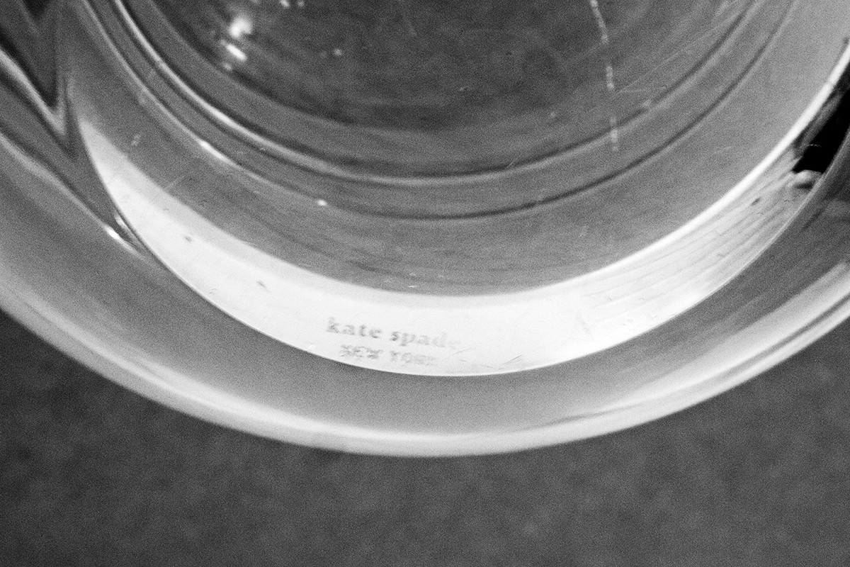 SOLD Kate Spade Library Stripe Rose Bowl Rehab Vintage Interiors