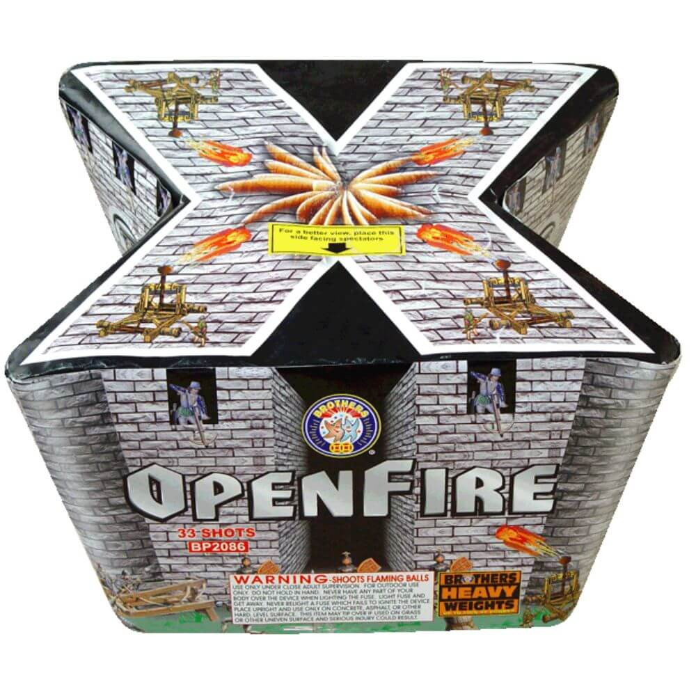 Open Fire 33 shot 500 Gram Cake -Brothers Pyrotechinics Brand