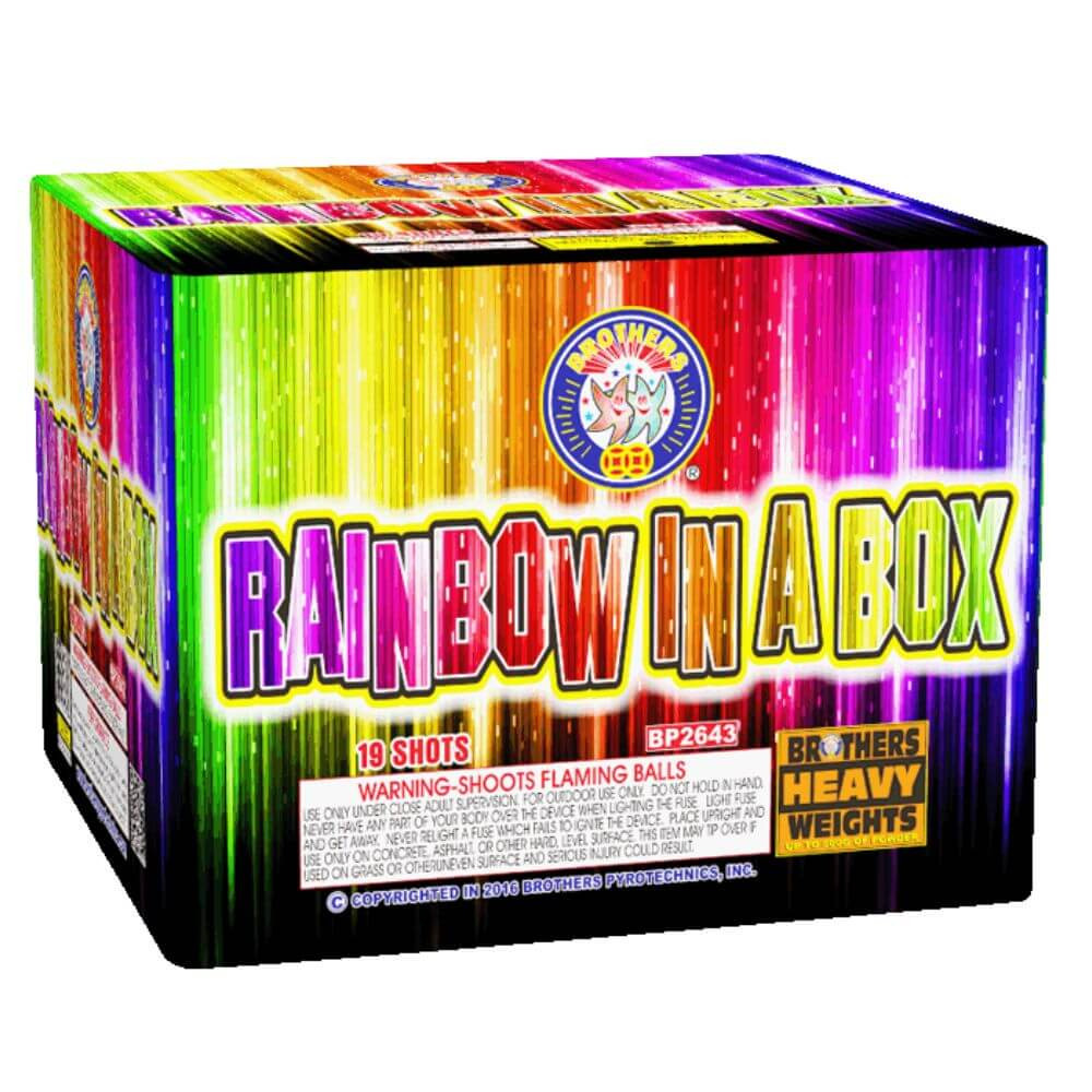 Rainbow in a Box 19 shot 500 Gram Cake -Brothers Pyrotechinics