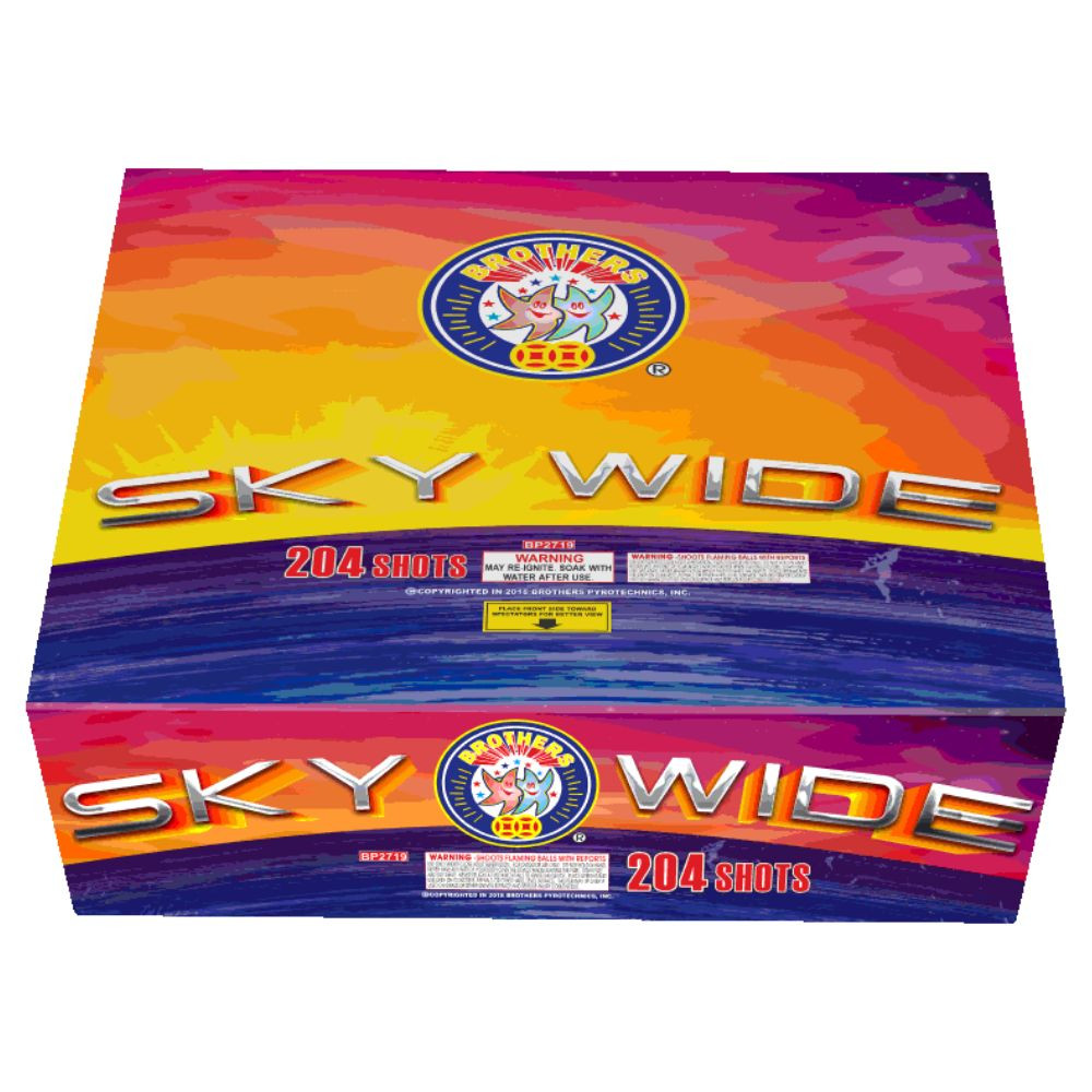 Sky Wide 204 shot 500 Gram Cake - Brothers Pyrotechnics Brand