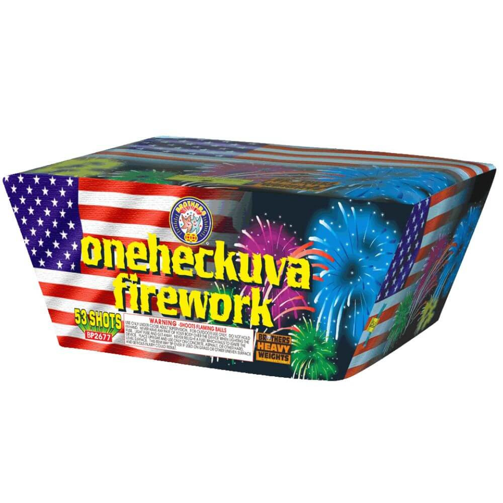 Oneheckuva Fireworks 53 shot 500 Gram Cake -Brothers Pyrotechinics
