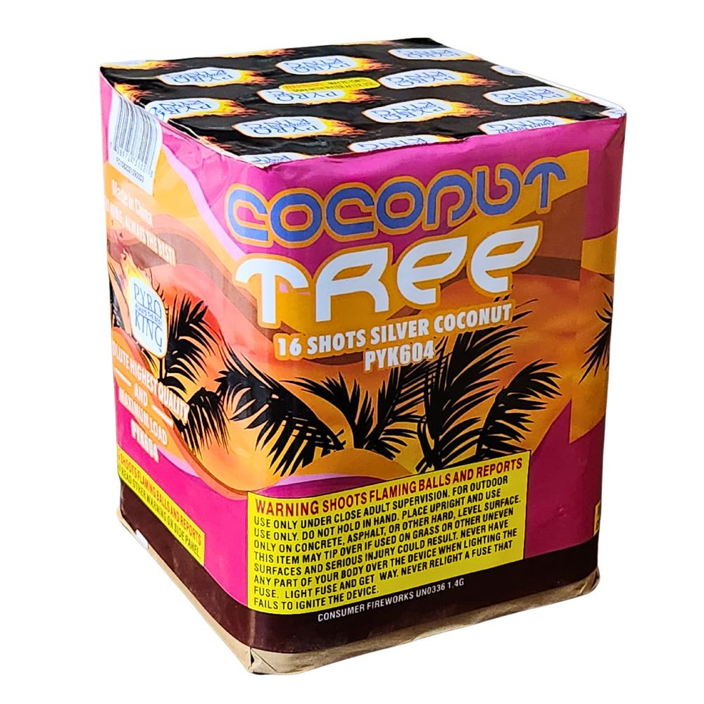 Coconut Tree 16 shot 200 Gram Cake - Pyro King Brand Fireworks