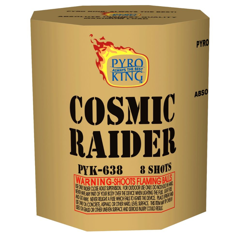 Cosmic Raider 8 shot 200 Gram Cake - Pyro King Brand Fireworks