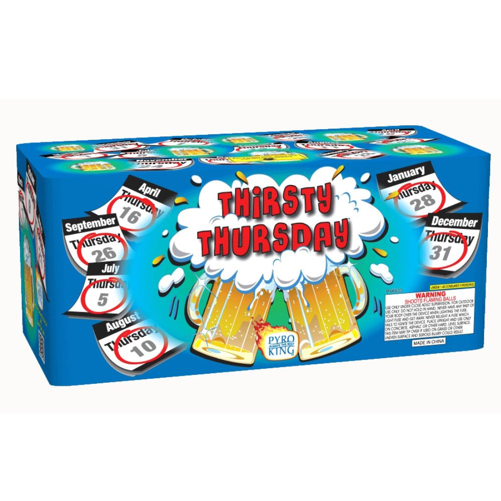 Thirsty Thursday 32 shot 500 Gram Cake Pyro King Brand Fireworks