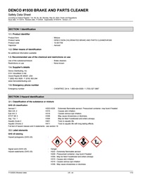 1930 Brake & Parts Cleaner SDS