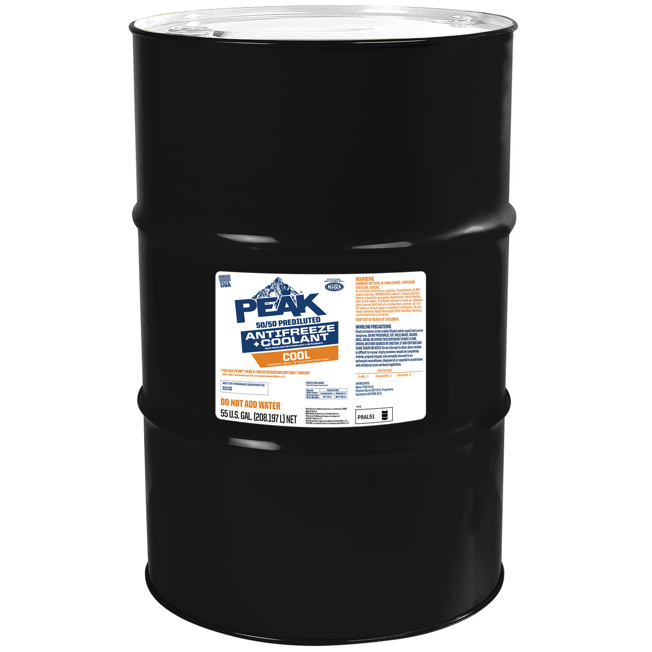 PRAL51 ORANGE DEXCOOL GM 55 GALLON DRUM 50/50 - Sadler Power Train Inc
