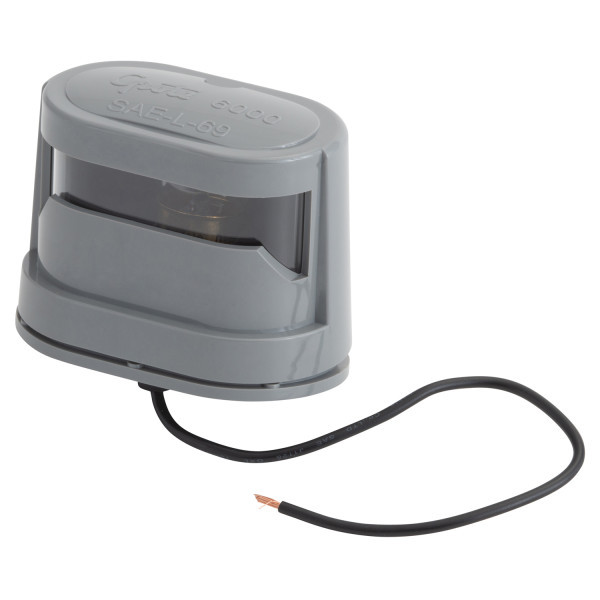 GROTE 60001 License Lamp: Snap Fit, Gray