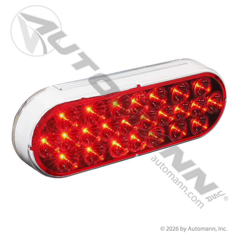 Automann Light Box Automann 571.LD60CR24 - S/T/T Light LED 6in Oval Clear Lens Red ...