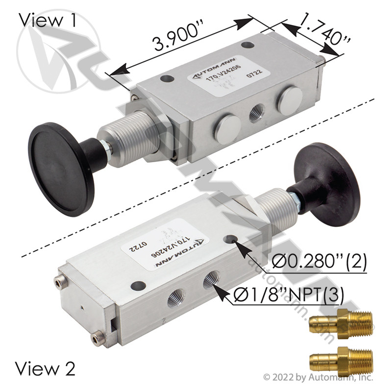 AUTOMANN 170.V24206: 4-Way Push Pull Valve