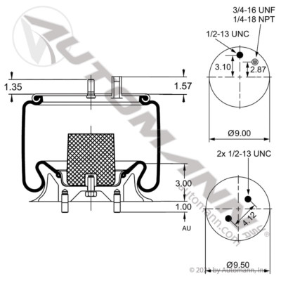 ABH66865-002L AIR BAG ROLLING LOBE HENDRICKSON - Sadler Power