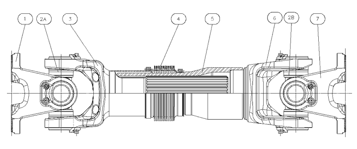 250SC55010C SPL250 SERIES INTER AXLE DRIVE SHAFT ASSEMBLY NEW Sadler