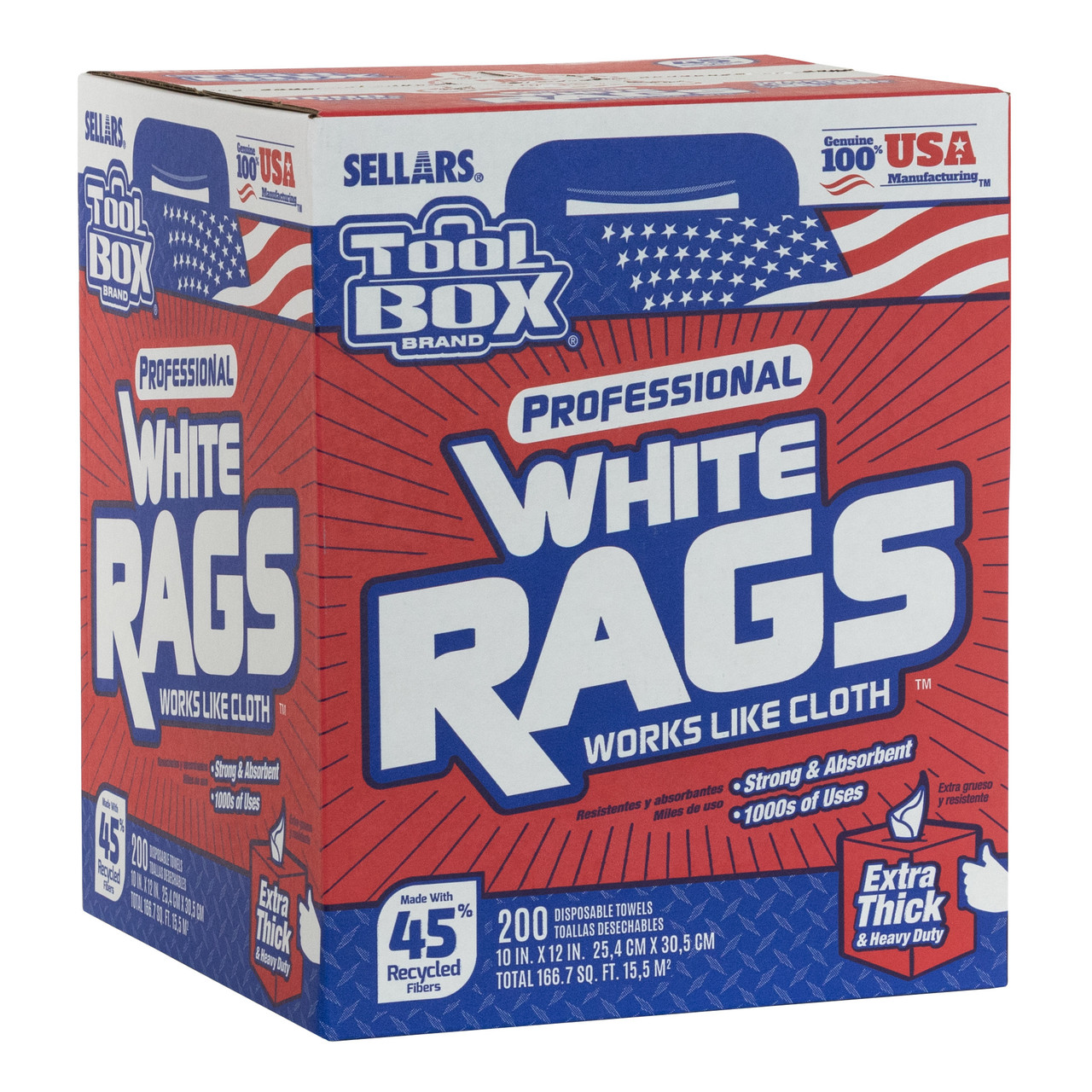 SELLARS White Rags - 200 ct Box