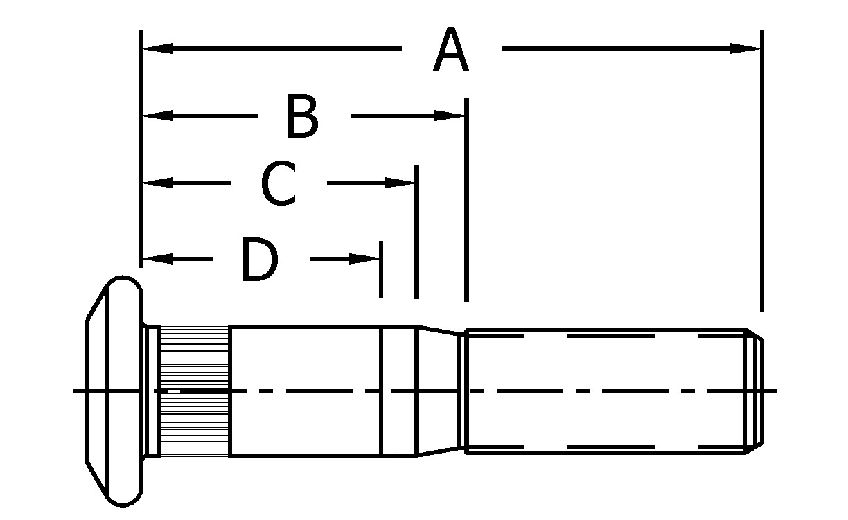 ConMet 102292 Wheel Stud: M22 x 1.5mm