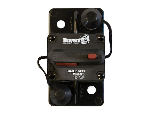 Buyers CB151PB - 150 Amp High-Amp Circuit Breaker with Manual Reset for Truck Accessories, Snow Plows, and Dump Hoists