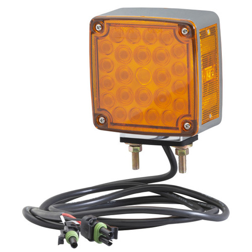 Grote G5543 - Amber LED Stop Tail Turn Light With Side Marker, Packard Connector, And Chrome Housing