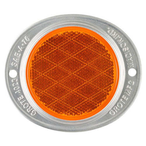 Grote 40233 - Round Amber Acrylic Lens Aluminum Housing Reflector With Two Hole Screw Mounting