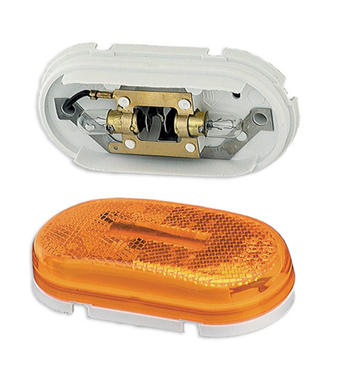 Grote 45933 - Clearance Marker Lamp Yellow Duramold Oval Two-Bulb with Class A Reflector