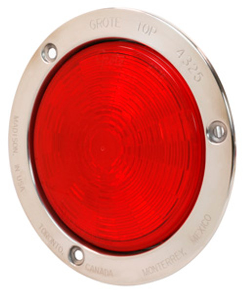 54492 STT LAMP RED 4'' ROUND MALE PIN W/STAINLESS STEEL