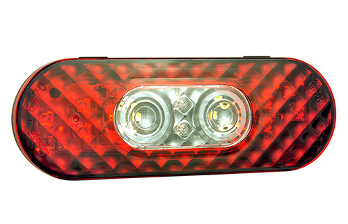 54672 STT LAMP 6'' RED/CLEAR LED OVAL W/INTEGRATED BACK-