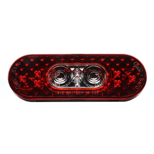 54702 STT LAMP 6'' RED/CLEAR LED OVAL W/INTEGRATED BACK-