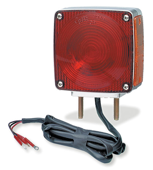 55340 STT LAMP RED 2-STUD CHROME W/PIGTAIL