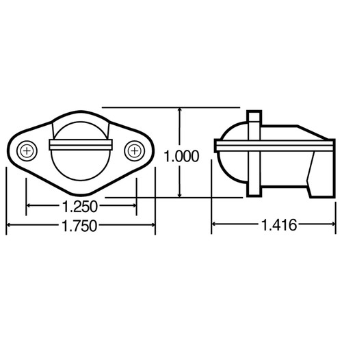 04115 INCANDESCENT, 1 BULB, ROUND CLEAR, COURTESY LIGHT, CLEAR 2 SCREW BRACKET MOUNT, PL-10, 12V