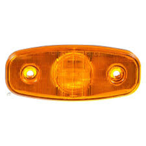 26250Y 26 SERIES, LED, YELLOW RECTANGULAR, 3 DIODE, MARKER CLEARANCE LIGHT, P2, 2 SCREW, HARDWIRED, .180 BULLET TERMINAL, 12V