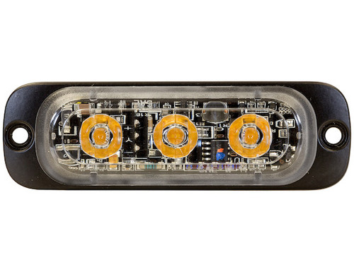 Buyers 8892300 - Amber Thin 3.5 Inch Horizontal Strobe Light, 12 Flash Patterns, SAE J595 Class 1, CA13 Compliant