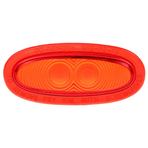 99043R OVAL, RED, ACRYLIC, REPLACEMENT LENS FOR BETTS LIGHTS, DO-RAY, SNAP-FIT