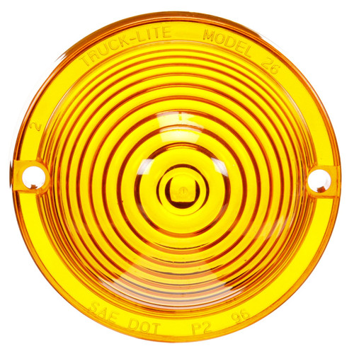 Truck-Lite 99066Y - Round Yellow Acrylic Replacement Lens for Marker Clearance Lights, Two Screw