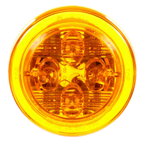 Truck-Lite 10286Y - 10 Series Low Profile LED Yellow Round 8 Diode Marker Clearance Light, PC, PL-10, 12V