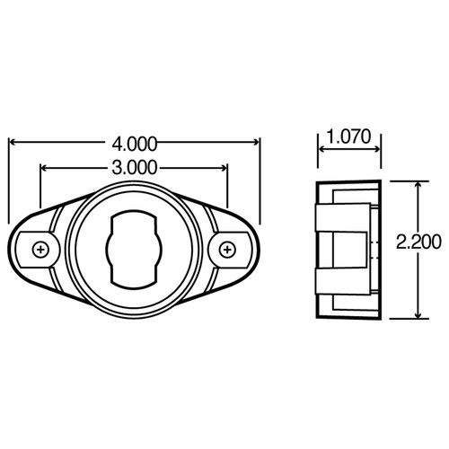 10727 10 SERIES, RIBS BACK, BRACKET MOUNT, 2 IN DIAMETER LIGHTS/ 2-1/2 IN DIAMETER LIGHTS, USED IN ROUND SHAPE LIGHTS, CLEAR POLYCARBONATE, 2 SCREW BRACKET MOUNT