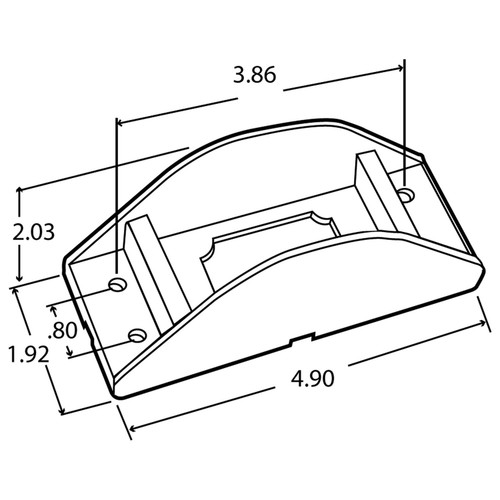 Truck-Lite 12724 - 12 Series Bracket Mount for Rectangular Lights, Brown ABS, 4 Screw Mount