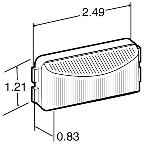 15201R 15 SERIES, INCANDESCENT, RED RECTANGULAR, 1 BULB, MARKER CLEARANCE LIGHT, PC2, PL-10, 24V