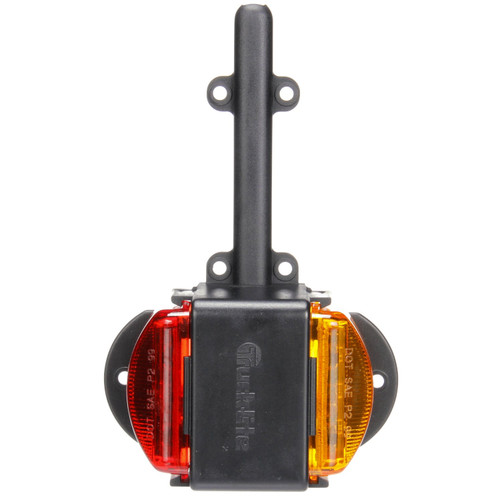 Truck-Lite 15418 - 15 Series Dual Face Right Hand Side LED Marker Clearance Light Kit, Red/Yellow Rectangular, 4 Diode, Black ABS Bracket, 12V