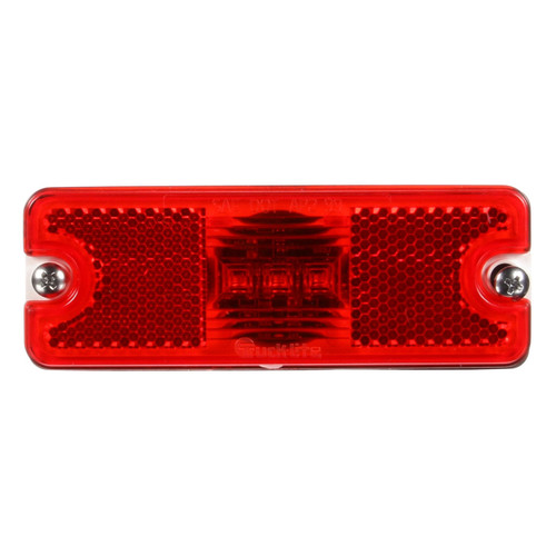 18050R 18 SERIES, LED, RED RECTANGULAR, 3 DIODE, MARKER CLEARANCE LIGHT, P2, 2 SCREW, REFLECTORIZED, HARDWIRED, BLUNT CUT, 12V, KIT