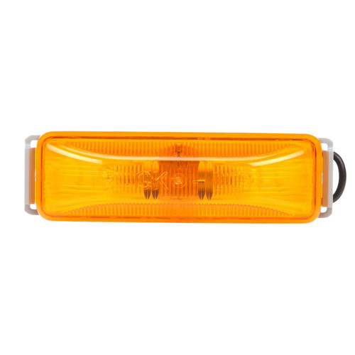 19002Y 19 SERIES, BASE MOUNT, INCANDESCENT, YELLOW RECTANGULAR, 2 BULB, MARKER CLEARANCE LIGHT, PC, GRAY POLYCARBONATE 2 SCREW, HARDWIRED, STRIPPED END, 12V, KIT