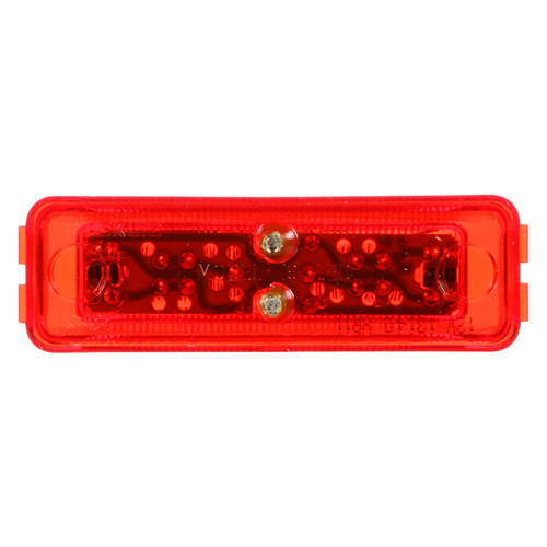 19250R 19 SERIES, BASE MOUNT, LED, RED RECTANGULAR, 2 DIODE, MARKER CLEARANCE LIGHT, P2, 19 SERIES MALE PIN, 12V
