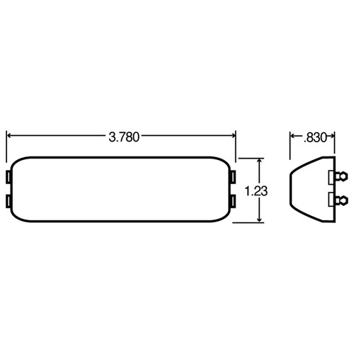 19251Y 19 SERIES, LED, CLEAR YELLOW RECTANGULAR, 6 DIODE, MARKER CLEARANCE LIGHT, P2, 19 SERIES MALE PIN, 12V