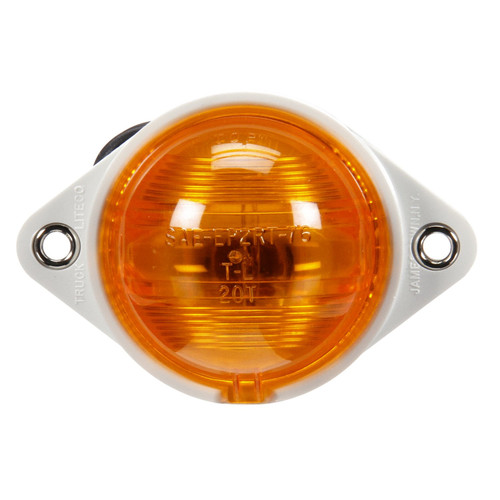 20304Y INCANDESCENT, YELLOW ROUND, 1 BULB, SIDE TURN SIGNAL, WHITE BRACKET MOUNT, HARDWIRED, STRIPPED END, 12V, KIT