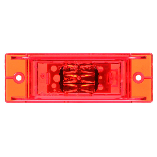 Truck-Lite 21075R - 21 Series LED Red Rectangular 8 Diode Marker Clearance Light Kit, PC Rated, 2 Screw, Fit 'N Forget, 0.180 Bullet/Ring Terminal, 12V