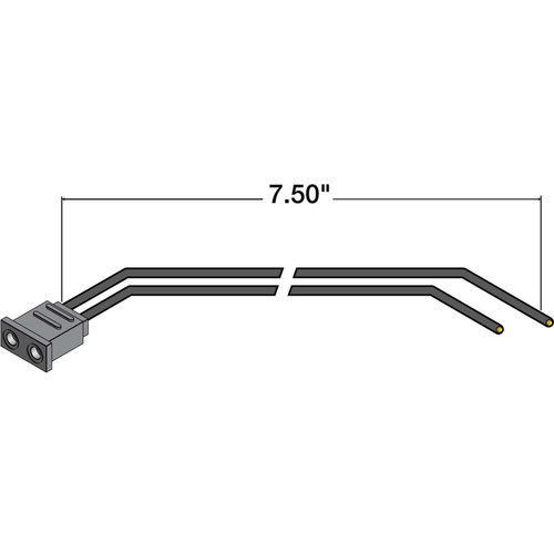 94727 MARKER CLEARANCE/INTERIOR UTILITY AND DOME LIGHT PLUG, 16 GAUGE GPT WIRE, 19 SERIES MALE PIN PLUG, BLUNT CUT, 7.5 IN.