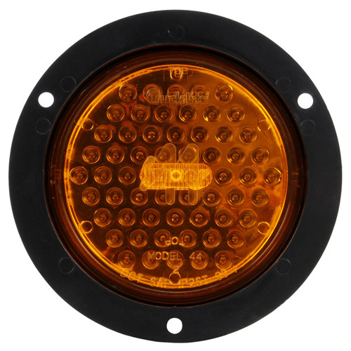 44878Y SUPER 44, LED, YELLOW ROUND, 60 DIODE, FRONT/PARK/TURN, BLACK POLYCARBONATE, FLANGE MOUNT, DIAMOND SHELL, 12V, FIT 'N FORGET S.S.