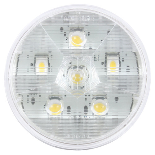 Truck-Lite 44990C - Super 44 LED Clear Round Six Diode Back-Up Light, Diamond Shell, Fit 'N Forget Stainless Steel, 12V