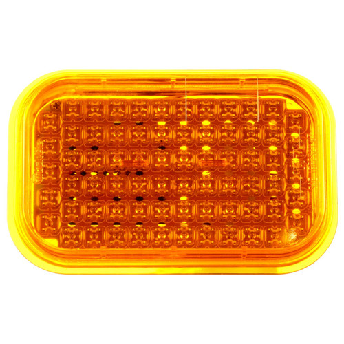 45251Y 45 SERIES, YELLOW RECTANGULAR, 70 DIODE, REAR TURN SIGNAL, HARDWIRED, STRAIGHT PL-3, 12V