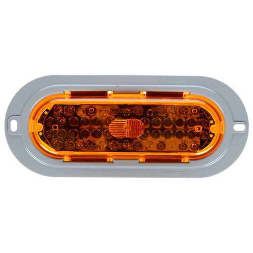 60096Y 60 SERIES, LED, YELLOW OVAL, 44 DIODE, FRONT/PARK/TURN, GRAY ABS, FLANGE MOUNT, 12V, FIT 'N FORGET S.S., STRAIGHT PL-3 FEMALE, KIT