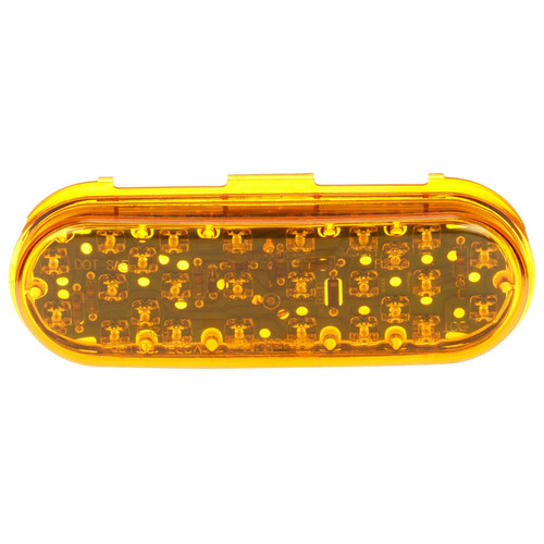 Truck-Lite 60255Y - 60 Series LED Yellow Oval 26 Diode Auxiliary Turn Signal, Fit 'N Forget Stainless Steel, 24V